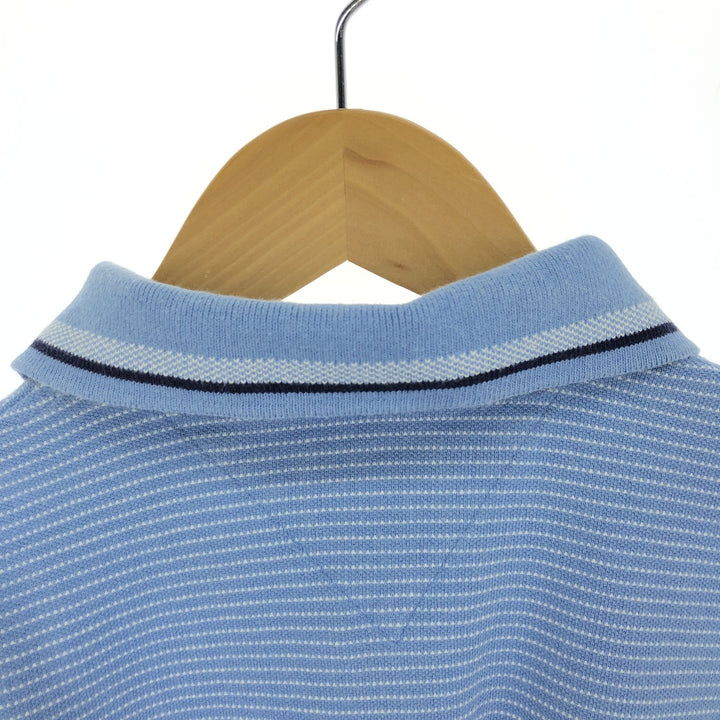 90'S Tommy Hilfiger Short Sleeve Striped Polo Shirt Men's L cotton Blue type light blue Vintage Second Hand