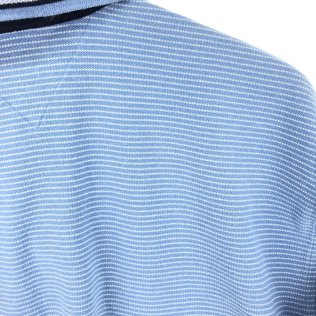 90'S Tommy Hilfiger Short Sleeve Striped Polo Shirt Men's L cotton Blue type light blue Vintage Second Hand