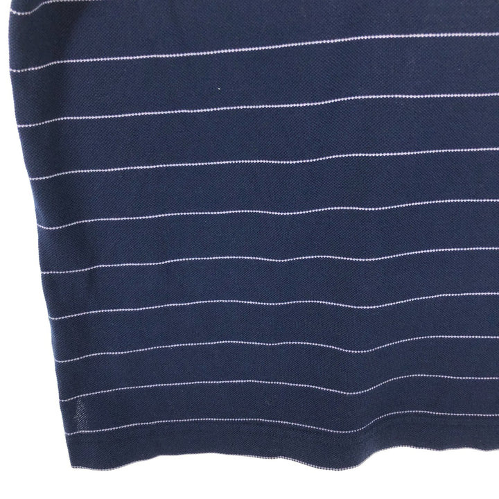 00'S Tommy Hilfiger GOLF short sleeve striped polo shirt men's XL cotton navy blue type Vintage Second Hand