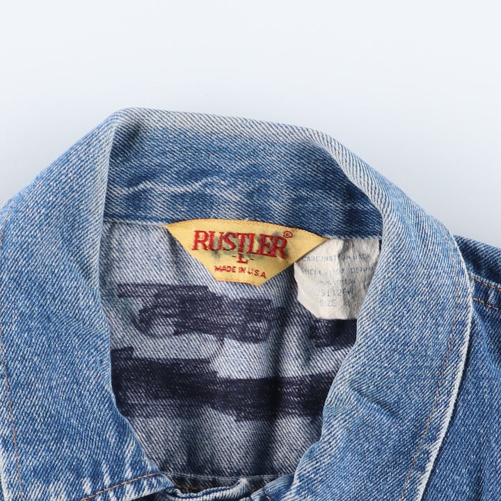 80'S Rusler Denim Jacket, G-Jean, Made in USA, Men's L, Vintage /eaa440103