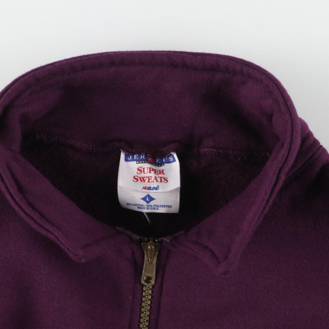 90'S Jerzees Collared Half-Zip Sweatshirt Trainer Made in USA Men's L Vintage /eaa440202