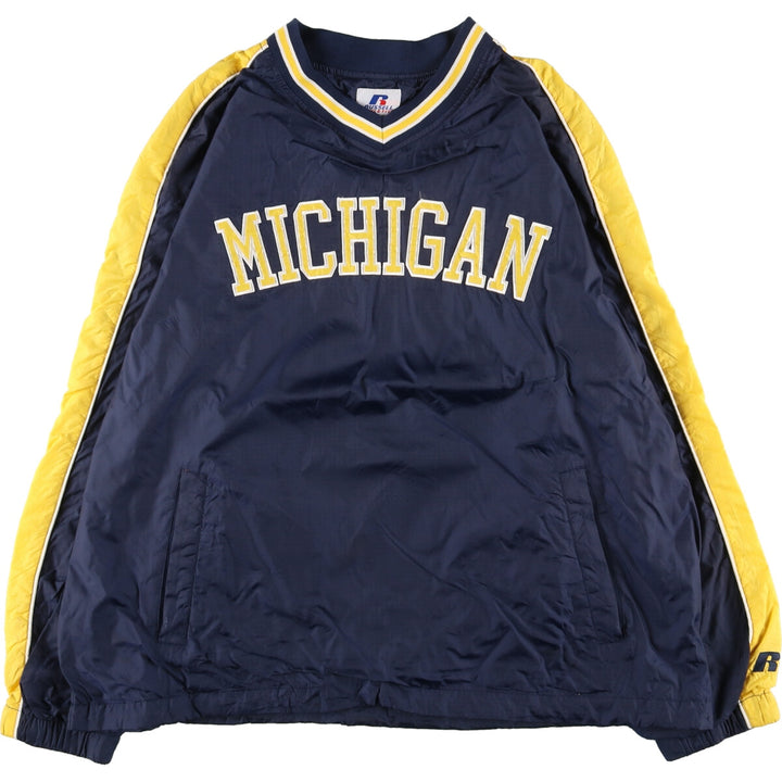 Russell MICHIGAN University of Michigan College V-neck nylon pullover Men's L /eaa440292