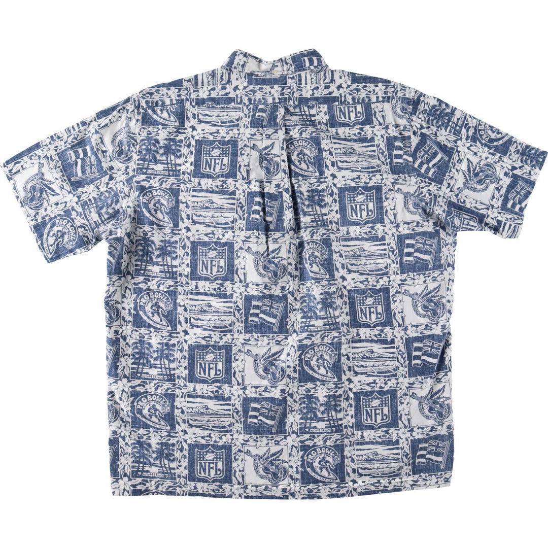 Reyn Spooner NFL Pullover All-Over Print Button-Down Hawaiian Aloha Shirt Made in Hawaii Men's XXL /eaa440434