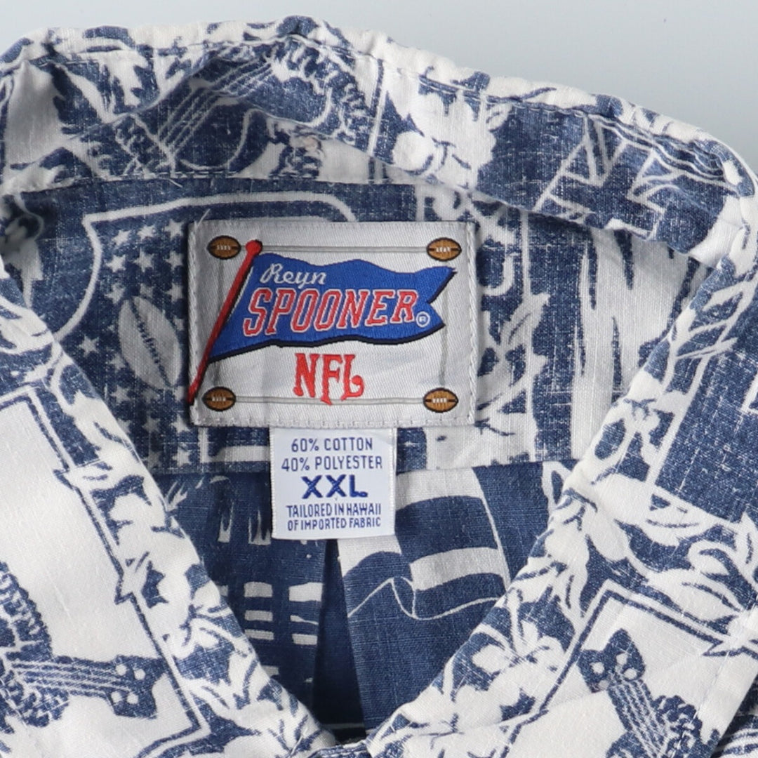 Reyn Spooner NFL Pullover All-Over Print Button-Down Hawaiian Aloha Shirt Made in Hawaii Men's XXL /eaa440434