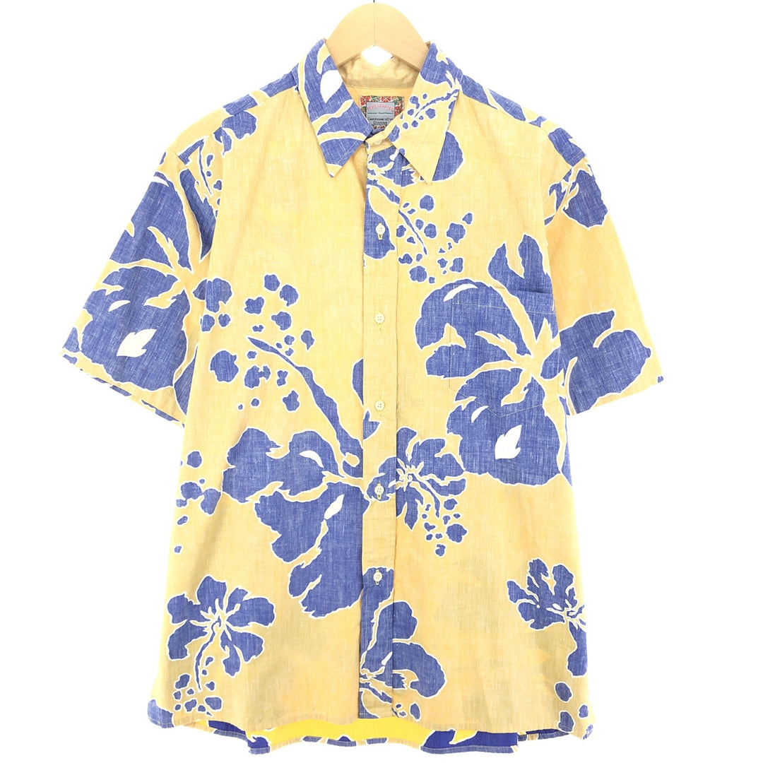 Reyn Spooner Hibiscus Pattern Hawaiian Aloha Shirt, Made in Hawaii, Men's L /eaa440436