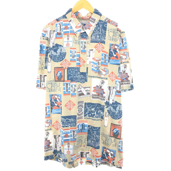 90'S Reyn Spooner Swimsuit Tag Bikini Tag All-Over Print Pullover Button-Down Hawaiian Aloha Shirt Men's XXL /eaa440443