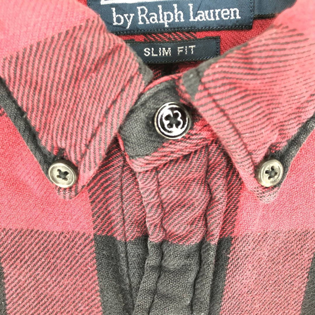 POLO by Ralph Lauren SLIM FIT buffalo check long sleeve button-down flannel check shirt for men L / eaa440485