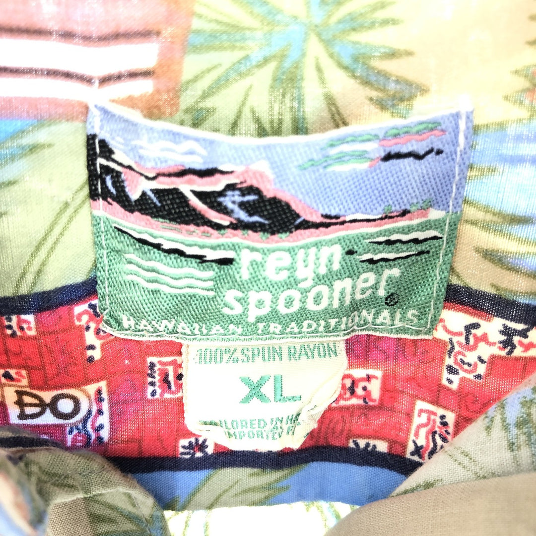 90'S Reyn Spooner Diamond Head Tag All-Over Rayon Hawaiian Aloha Shirt Made in Hawaii Men's XL Vintage /eaa440494