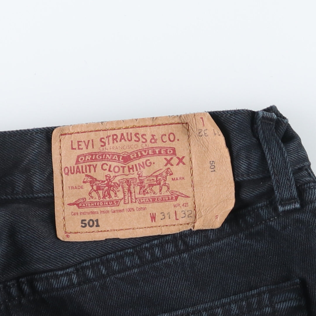 90'S Levi's 501 Black Denim Straight Denim Pants Made in France Men's W30 Vintage /eaa440723