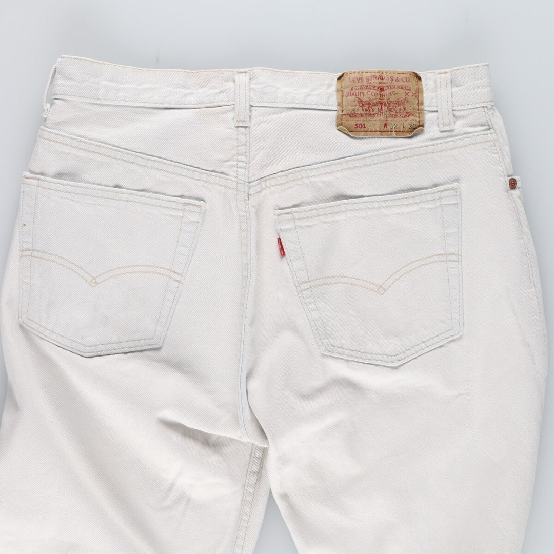 90'S Levi's 501 White Denim Straight Denim Pants Made in USA Men's W32 Vintage /eaa440768