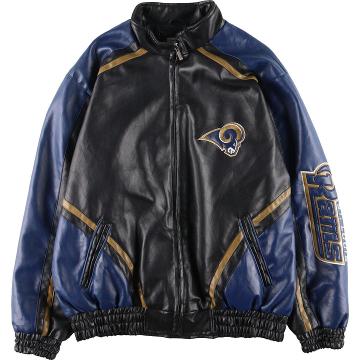 NFL LOS ANGELES RAMS Faux Leather Jacket Men's L /eaa440914