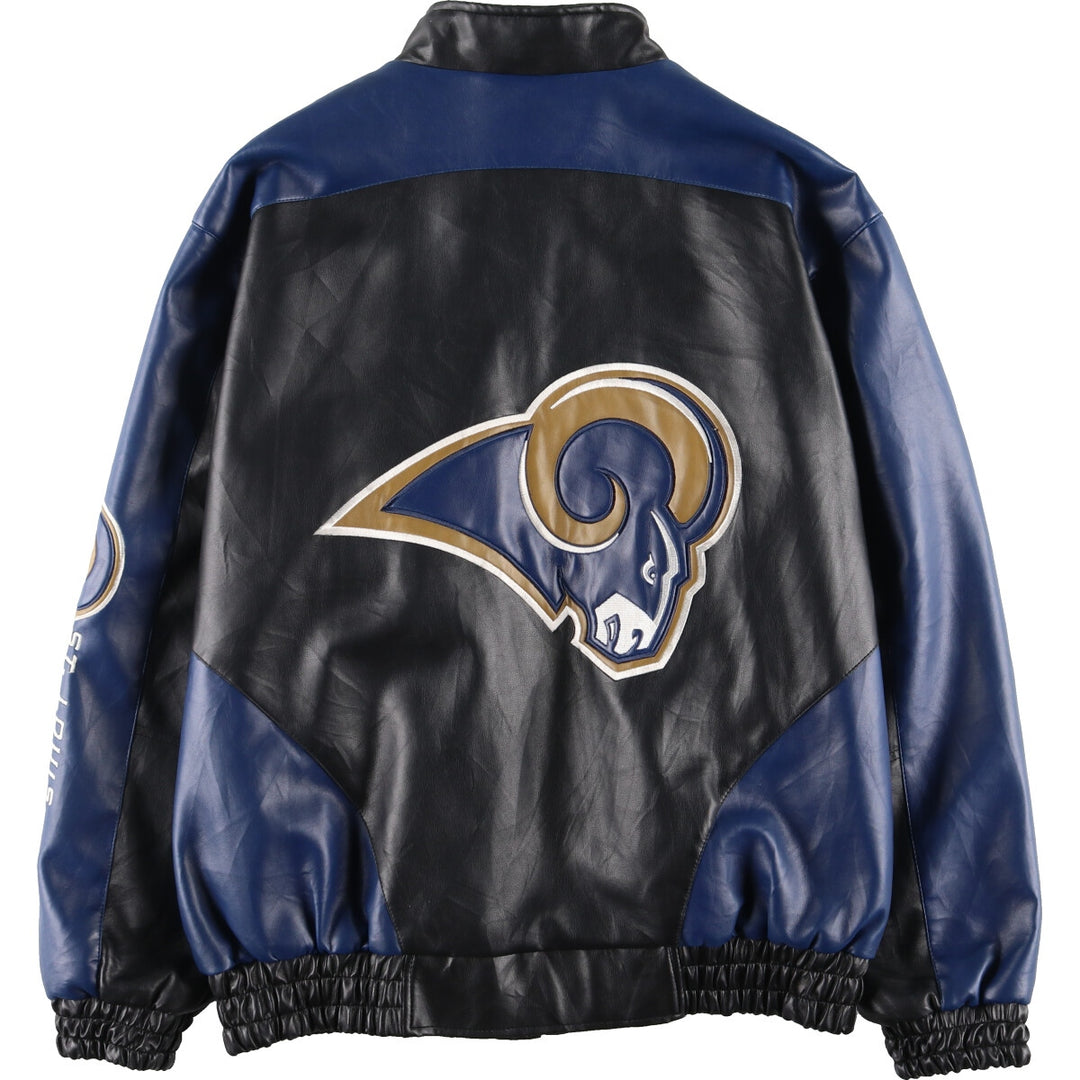 NFL LOS ANGELES RAMS Faux Leather Jacket Men's L /eaa440914