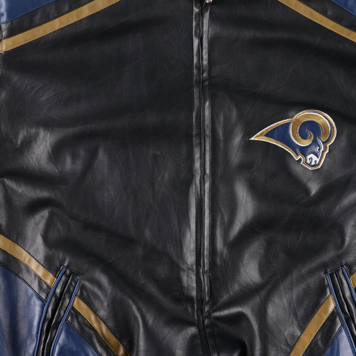 NFL LOS ANGELES RAMS Faux Leather Jacket Men's L /eaa440914