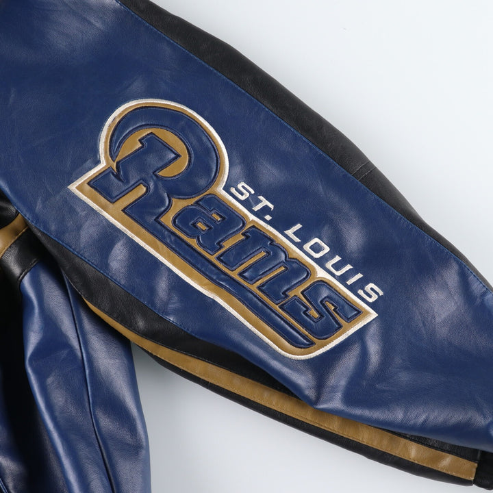 NFL LOS ANGELES RAMS Faux Leather Jacket Men's L /eaa440914