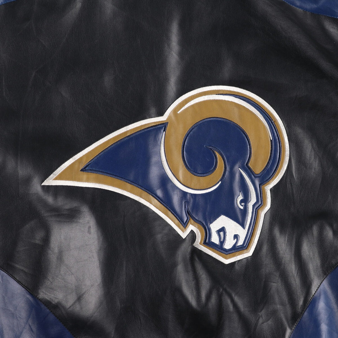 NFL LOS ANGELES RAMS Faux Leather Jacket Men's L /eaa440914