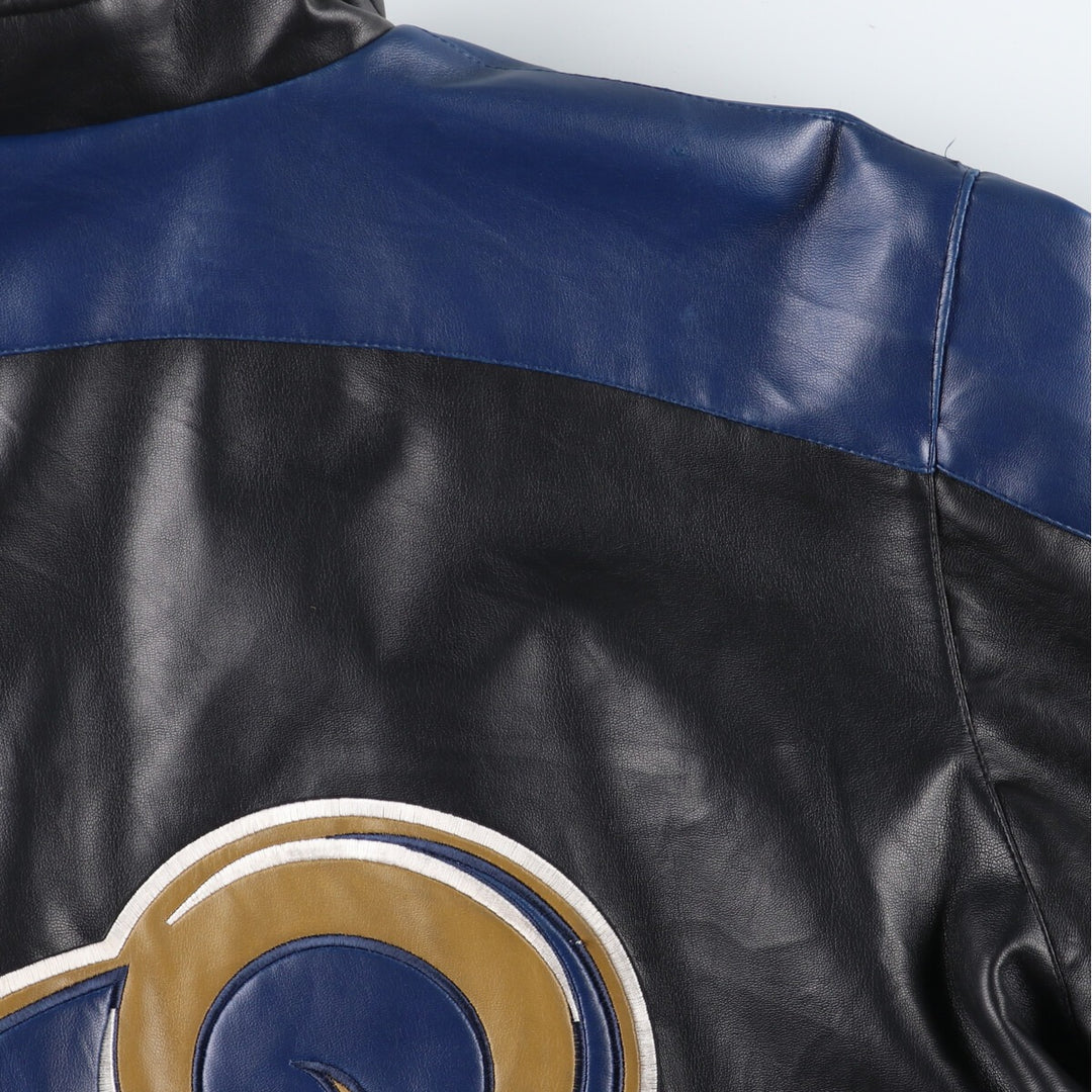 NFL LOS ANGELES RAMS Faux Leather Jacket Men's L /eaa440914