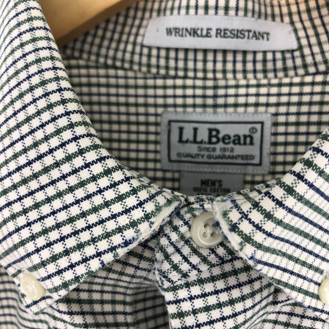 00'S LLBean Long Sleeve Button Down Check Shirt Men's L /eaa440983