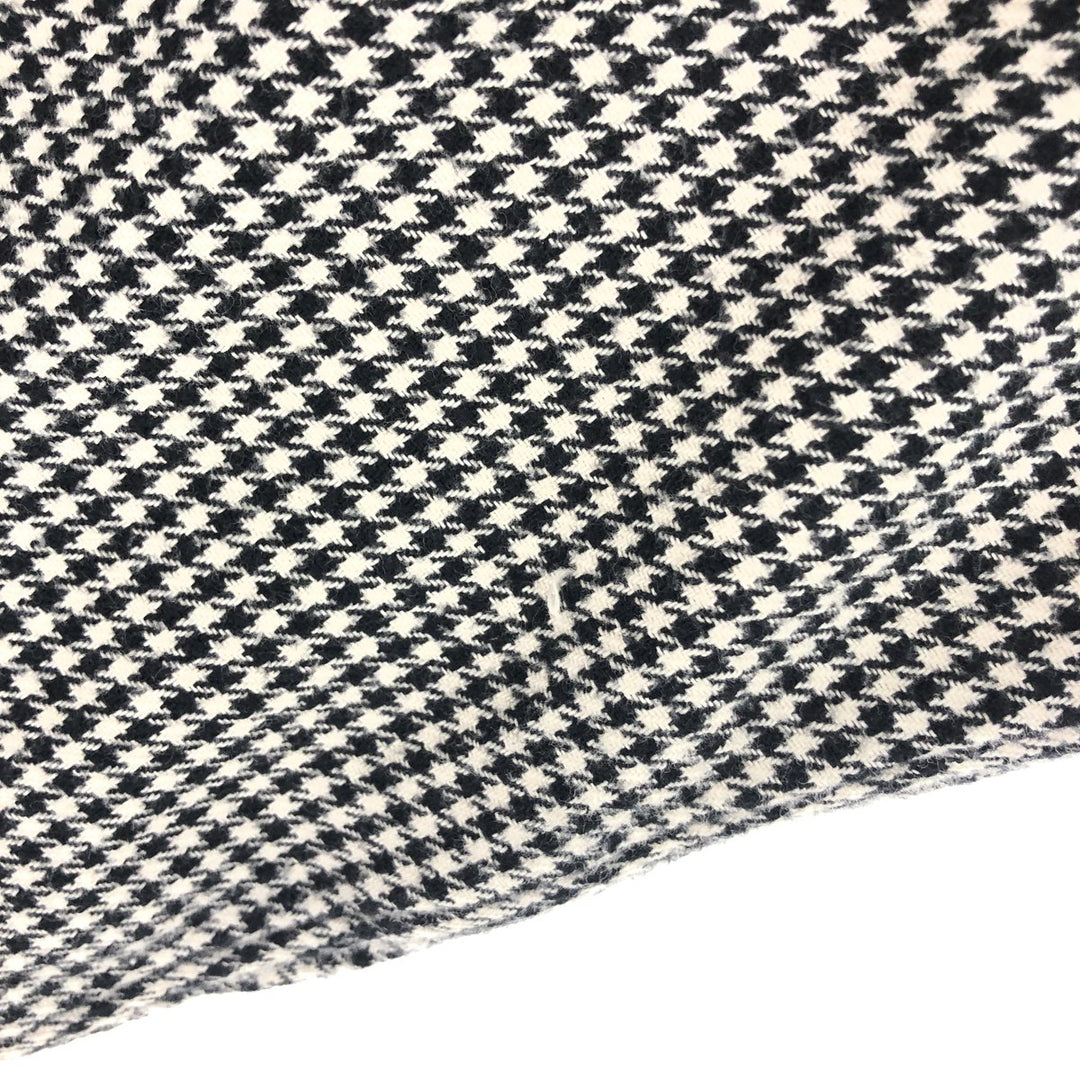 90'S J.Crew Houndstooth Pattern Long Sleeve Button-Down Flannel Shirt Men's L Vintage /eaa440998