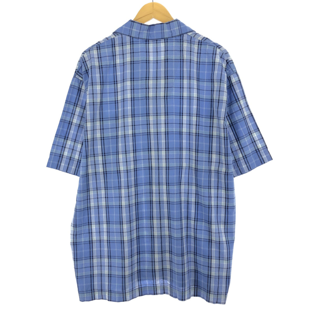 NAUTICA Check Pattern Short Sleeve Open Collar Shirt Men's L /eaa441043