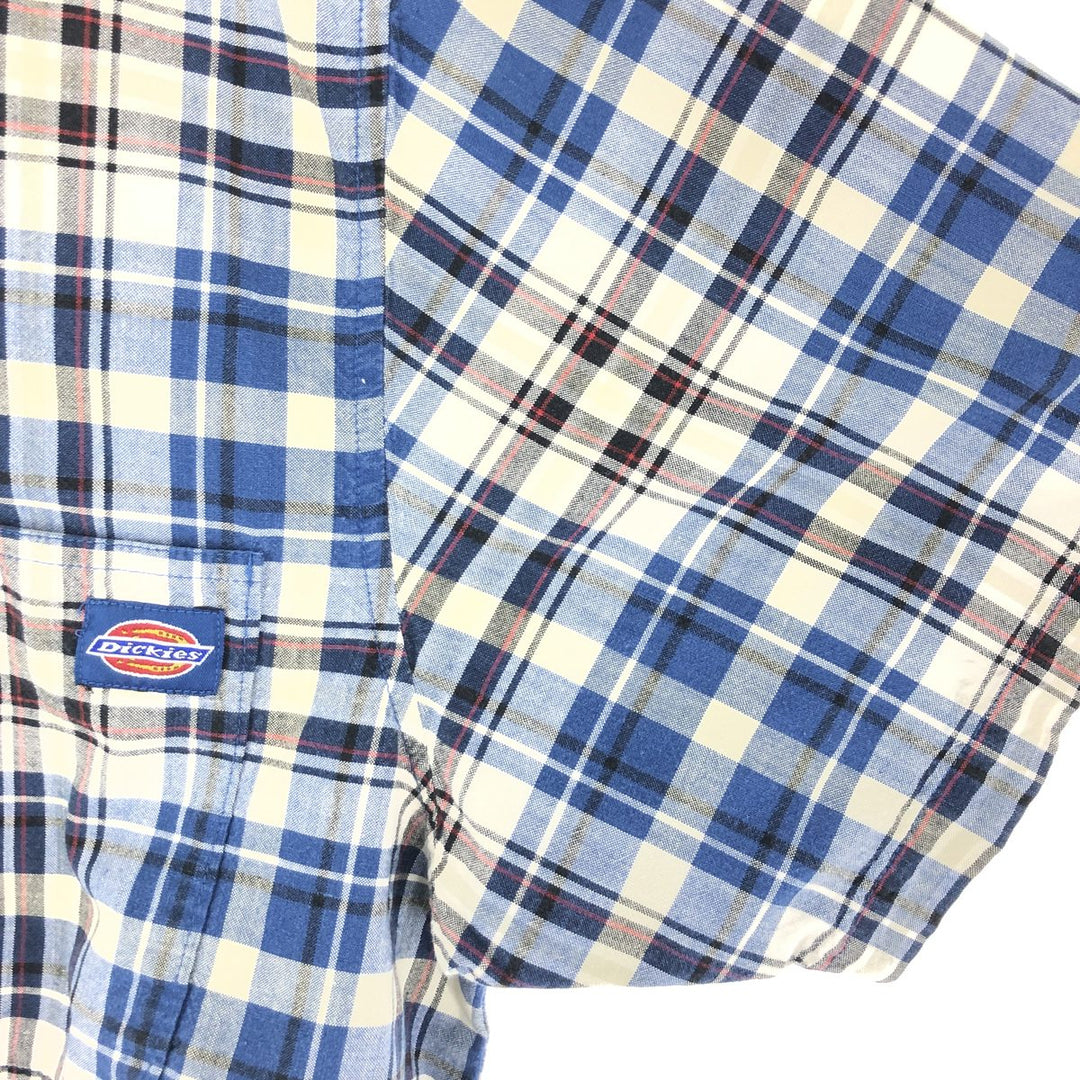 Dickies Check Pattern Short Sleeve Open Collar Cotton Shirt Men's XL /eaa441048