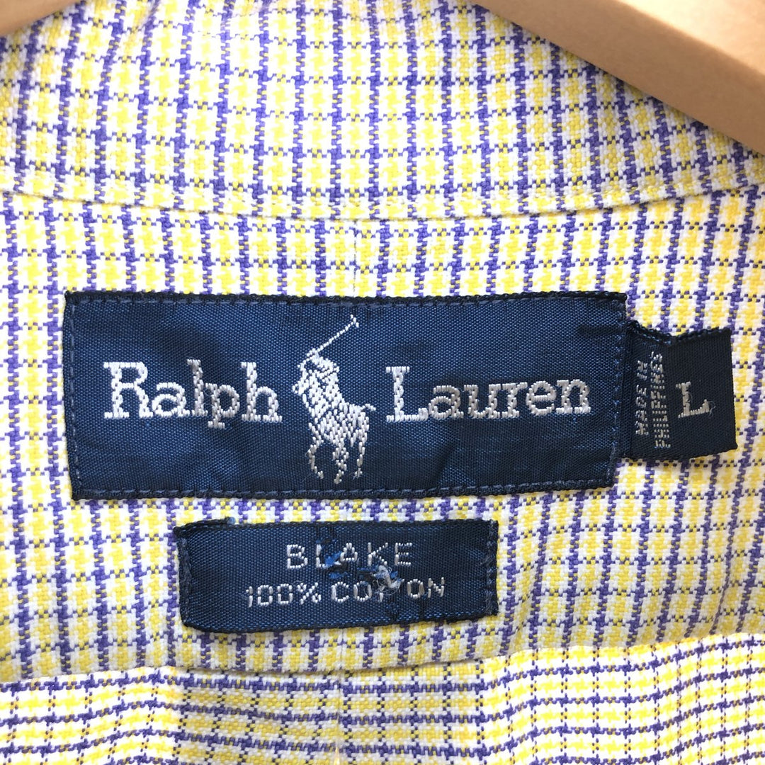 Ralph Lauren BLAKE short sleeve button down check shirt men's L /eaa441053