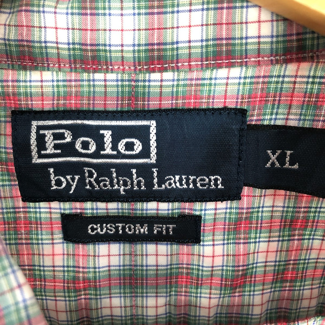 Ralph Lauren POLO by Ralph Lauren CUSTOM FIT short sleeve button down check shirt men's XL /eaa441101