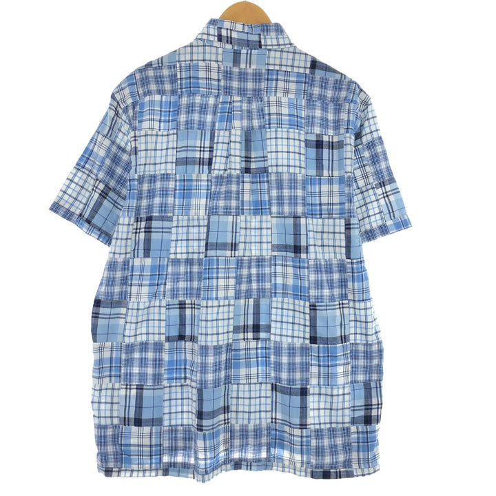 Brooks Brothers 346 Patchwork Short Sleeve Button-Down Check Shirt Men's M /eaa441137