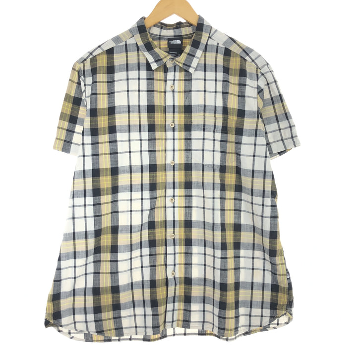 THE NORTH FACE Short Sleeve Cotton Check Shirt Men's XXL /eaa441139