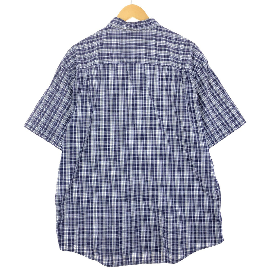 00'S Eddie Bauer short sleeve button down check shirt men's L /eaa441149