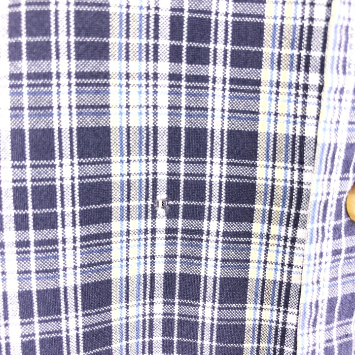 00'S Eddie Bauer short sleeve button down check shirt men's L /eaa441149