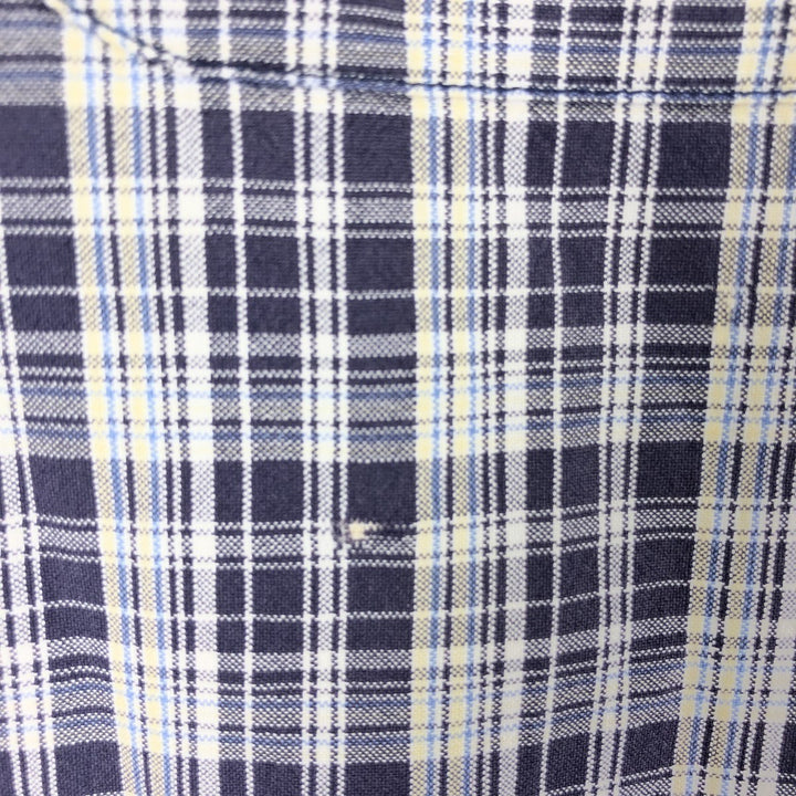 00'S Eddie Bauer short sleeve button down check shirt men's L /eaa441149
