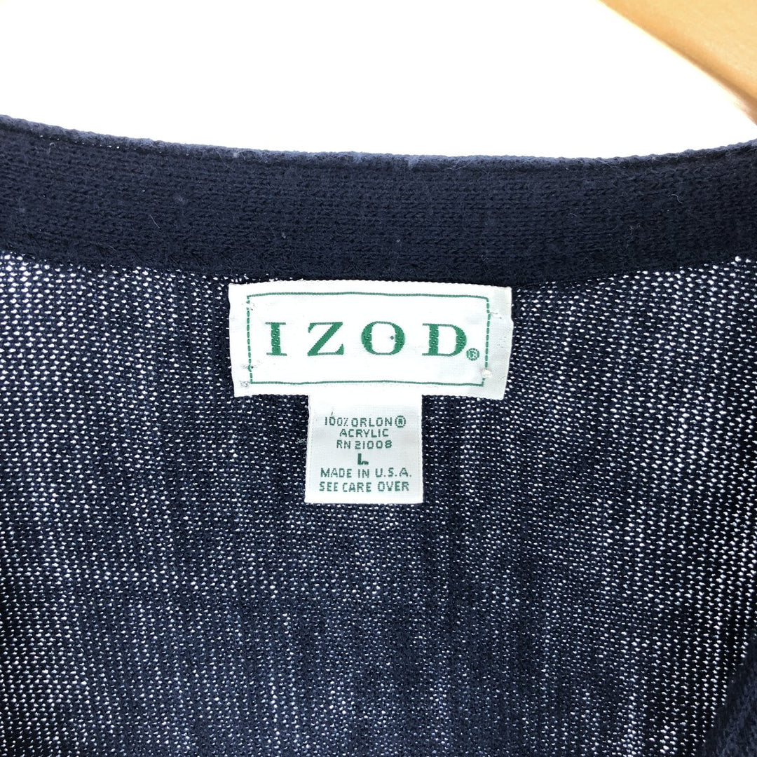 IZOD Acrylic Knit Cardigan Made in USA Men's L /eaa441322