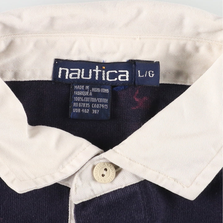 90'S NAUTICA Long Sleeve Rugby Shirt Men's L Vintage /eaa441380