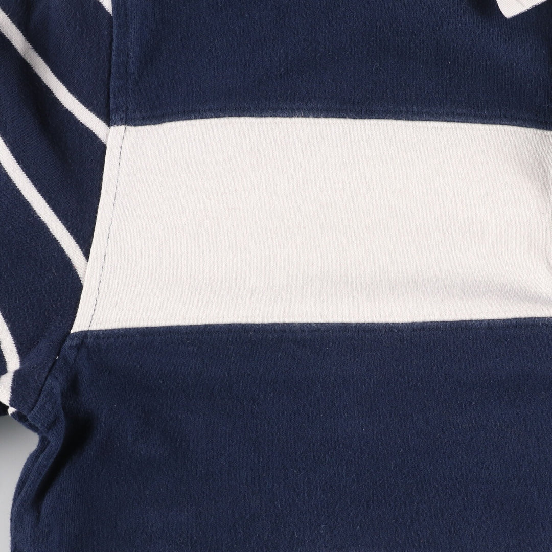 Tommy Hilfiger Border Pattern Long Sleeve Rugby Shirt Made in the Philippines Men's L /eaa441382