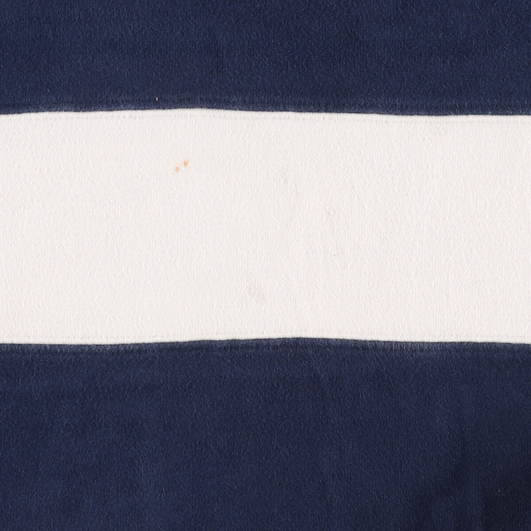 Tommy Hilfiger Border Pattern Long Sleeve Rugby Shirt Made in the Philippines Men's L /eaa441382