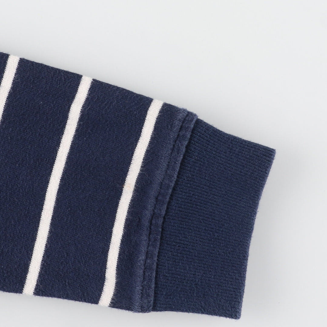 Tommy Hilfiger Border Pattern Long Sleeve Rugby Shirt Made in the Philippines Men's L /eaa441382