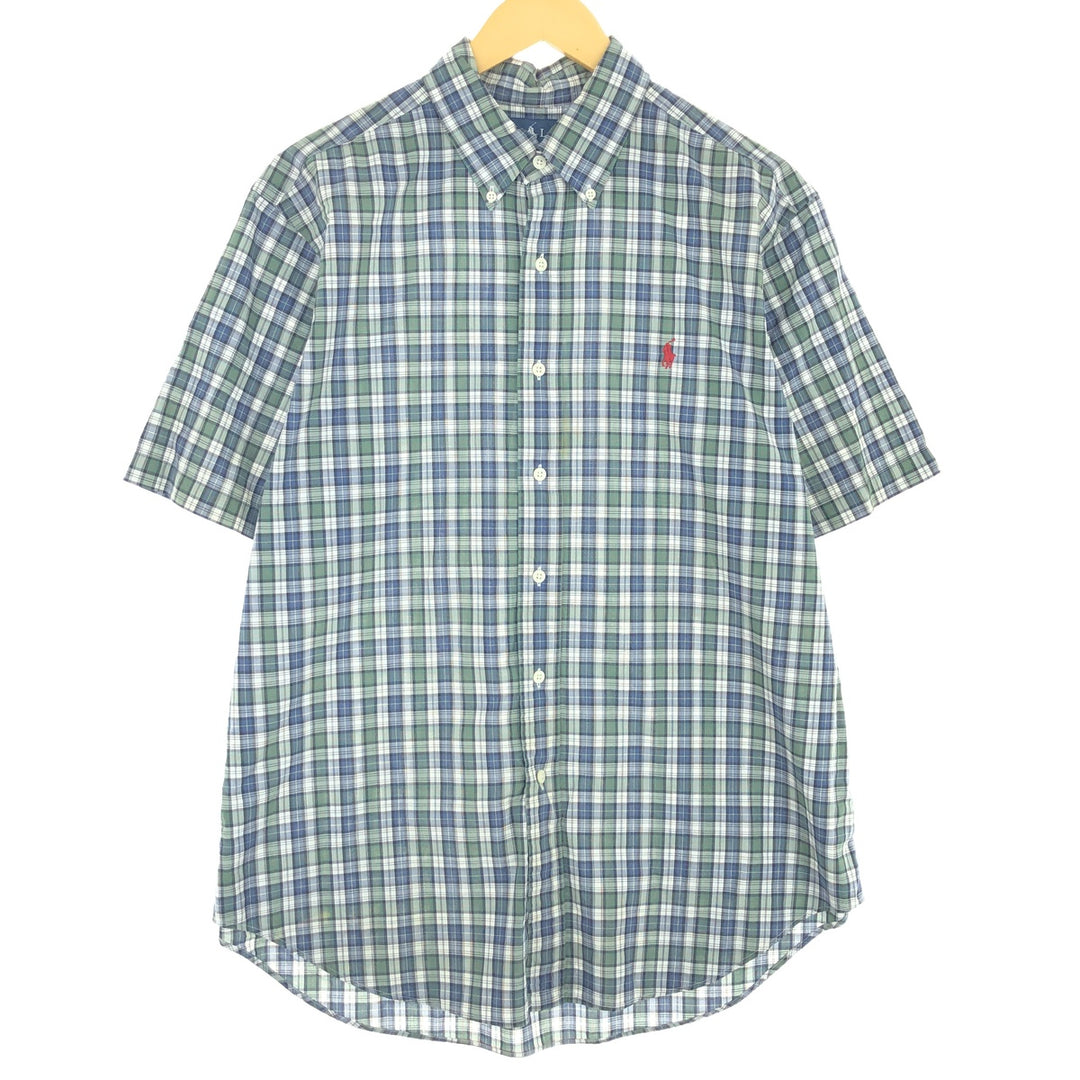 Ralph Lauren Classic Fit short sleeve button down check shirt for men, size L /eaa441440