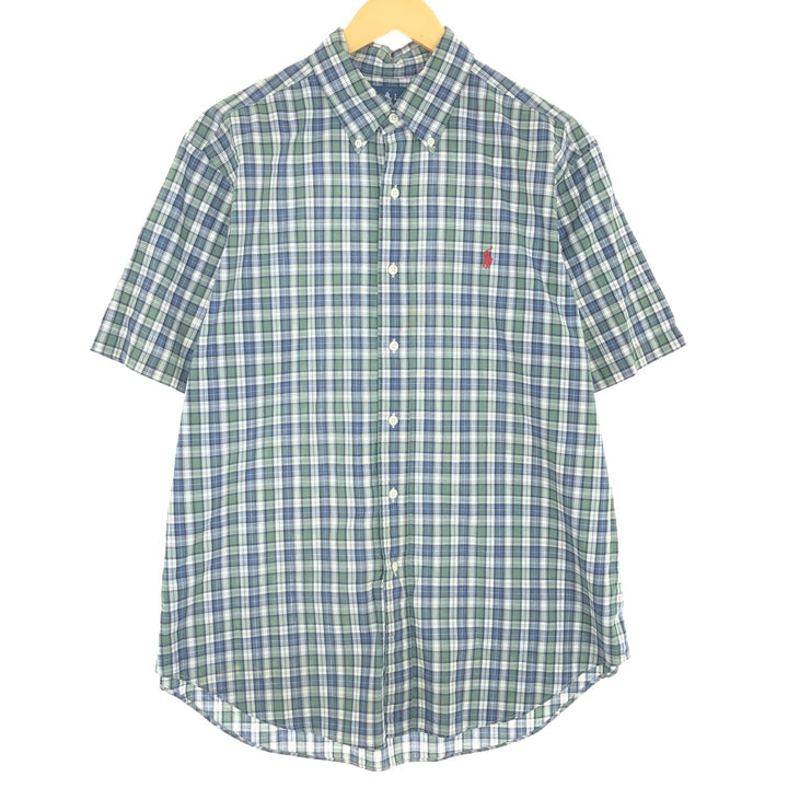 Ralph Lauren Classic Fit short sleeve button down check shirt for men, size L /eaa441440