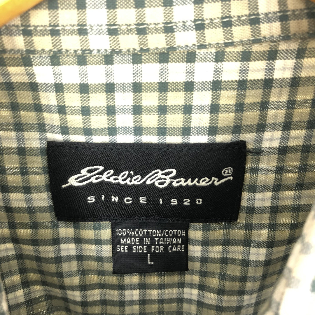 Eddie Bauer Short Sleeve Button Down Check Shirt Men's L /eaa441445