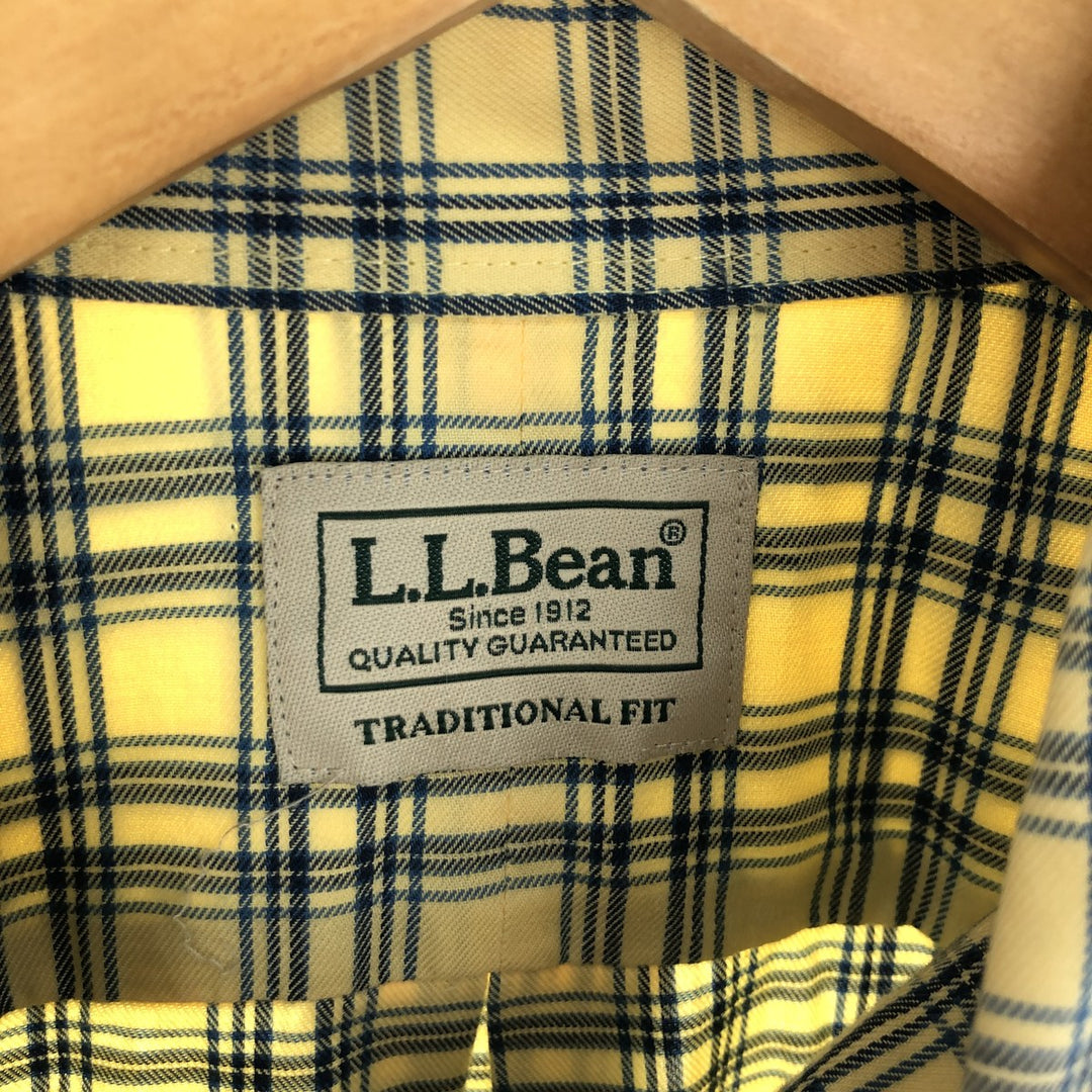 LLBean Short Sleeve Button Down Check Shirt Men's L /eaa441448