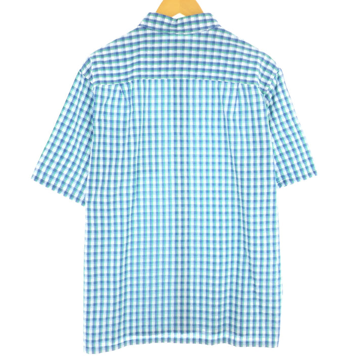 LLBean Seersucker Short Sleeve Check Shirt Men's M /eaa441449
