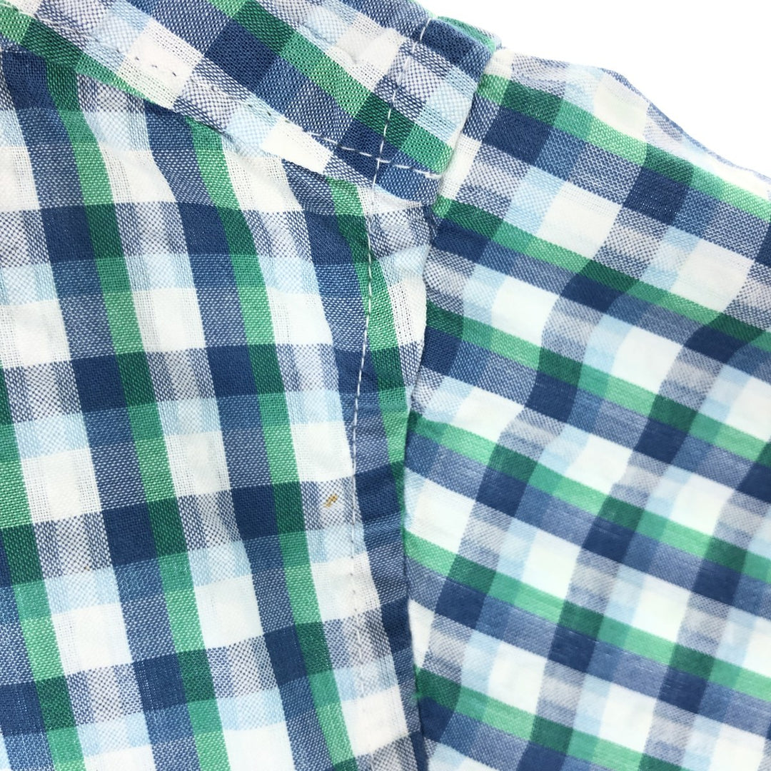 LLBean Seersucker Short Sleeve Check Shirt Men's M /eaa441449