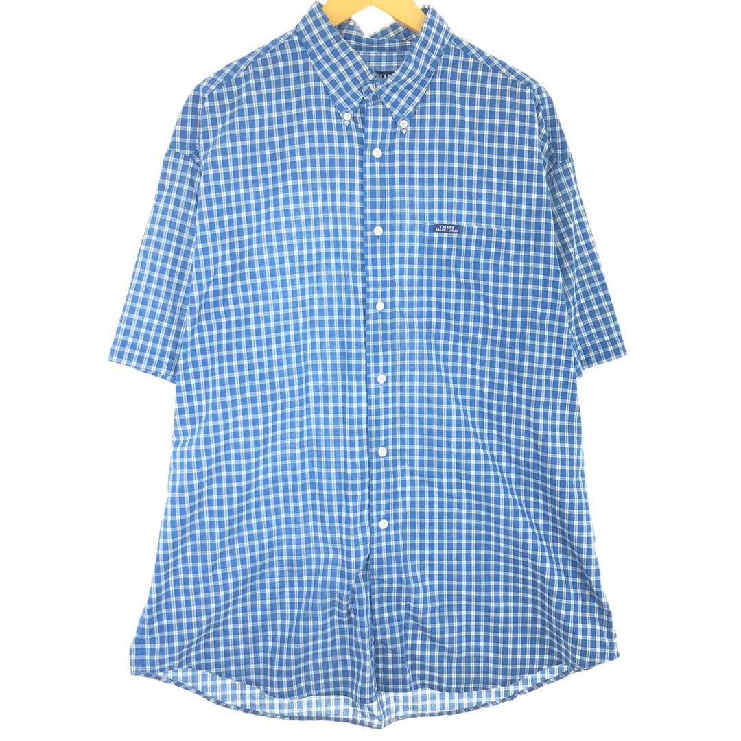 90'S Ralph Lauren CHAPS short sleeve button down check shirt men's XL vintage /eaa441454