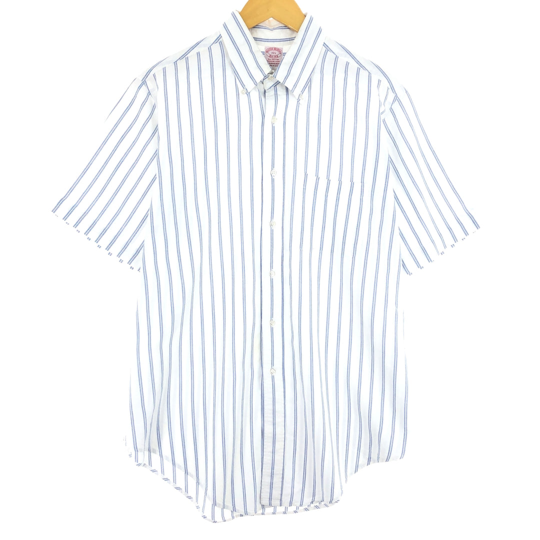 Brooks Brothers Est.1818 Short Sleeve Button-Down Striped Shirt Made in USA Men's L /eaa441461