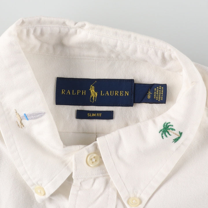 Ralph Lauren SLIM FIT Slim Fit All-Over Print Button-Down Hawaiian Aloha Shirt Men's L /eaa441641