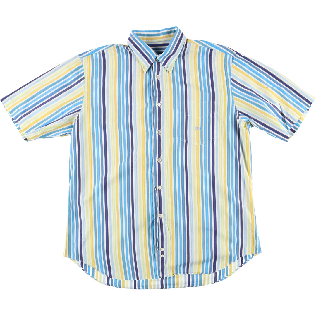 Burberry's LONDON Short Sleeve Button Down Striped Shirt Men's L /eaa441642