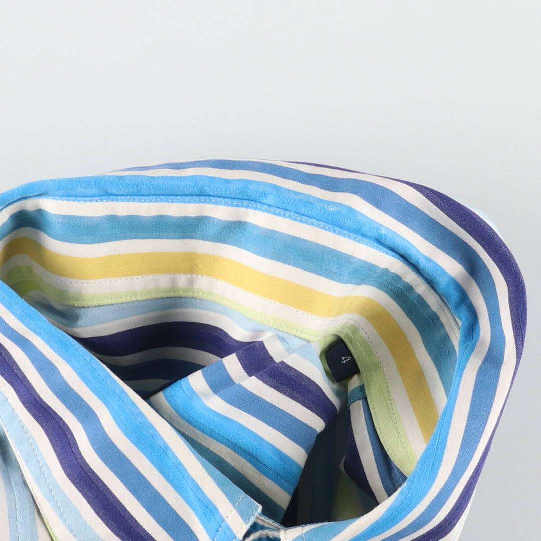 Burberry's LONDON Short Sleeve Button Down Striped Shirt Men's L /eaa441642