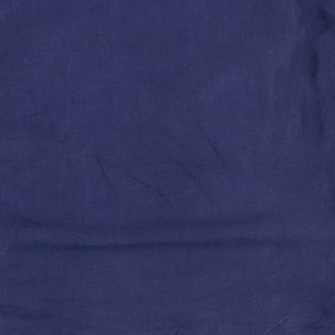 Big size Ralph Lauren POLO RALPH LAUREN short sleeve open collar linen shirt men's XXXL linen navy blue type Vintage Second Hand