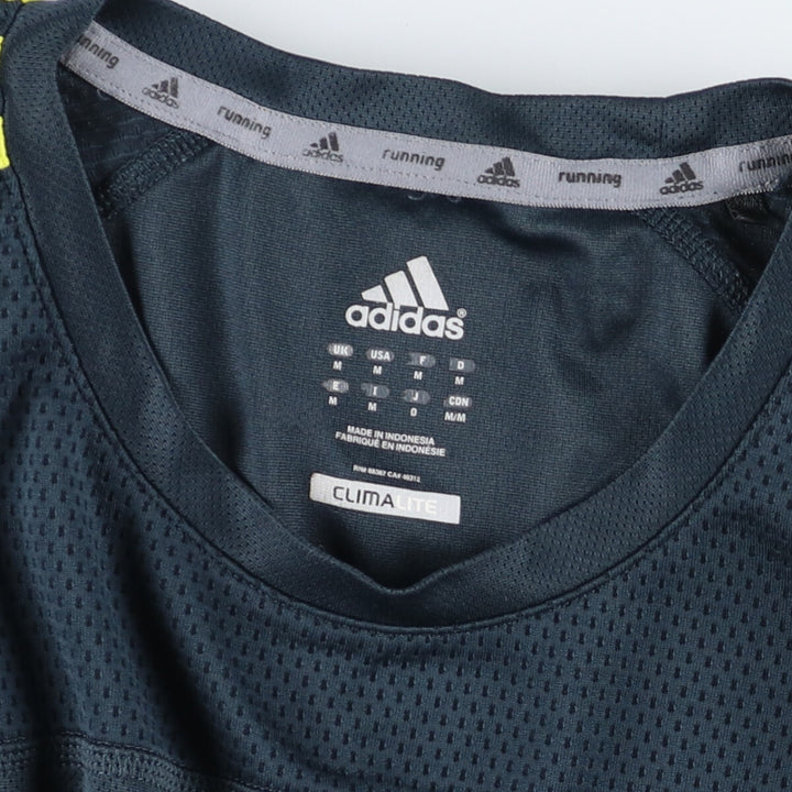 00'S adidas CLIMALITE Mesh Sports T-Shirt Men's M polyester navy blue type Vintage Second Hand