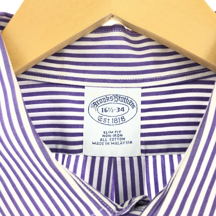 Brooks Brothers Est.1818 Wide Collar Long Sleeve Cotton Striped Shirt Men's L /eaa441814